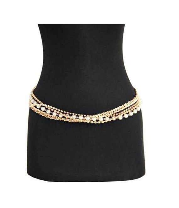 小物 MURRAL Snow cover pearl belt 4 Pack Wedding Pearl Belt for Women Dress Rhinestone Bridal