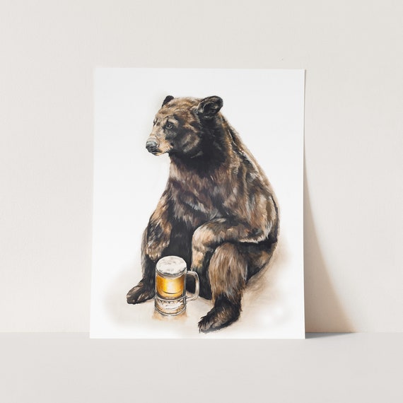 Grizzly Bear Beer Painting Groomsmen Gifts Kodiak Brown Ale 