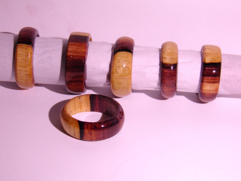 wooden wedding band Honduran Rosewood wood ring green wedding ring wooden ring wedding engagement wood anniversary gifts wood ring