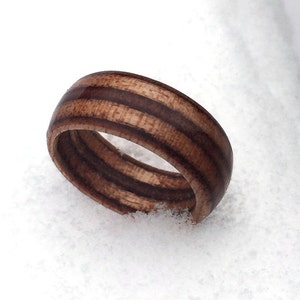 mens wood wedding ring Marine Ply ring engineered wood ring unique mens ring cheap engagement ring rustic ring unique wedding ring, image 4