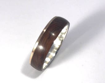 mens wood wedding band, mens ring, mens wedding band, wood ring, wooden rings, cedar and bronze, mens wood rings, rustic mens wedding band