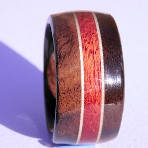 wood ring, Walnut/Maple/Red Heart wood ring, wood engagement ring, wood wedding band, wooden rings for men, wood ring for women, good wood