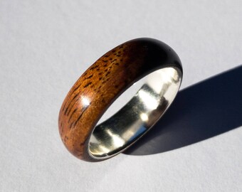 Mens wedding band Wood ring wood wedding band wooden ring Mens wood ring Mens wood wedding band Mens Silver ring Wood wedding band