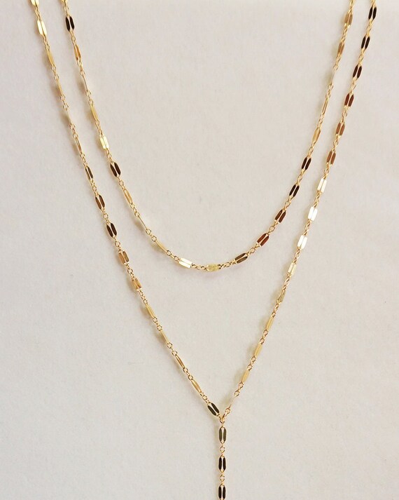 Double Y Necklace Etsy