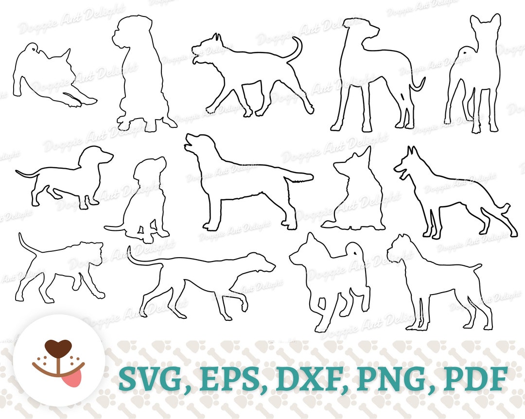 Hunde Umriss Svg Bundle 14 Umrisse von Boxer Malinois - Etsy Schweiz