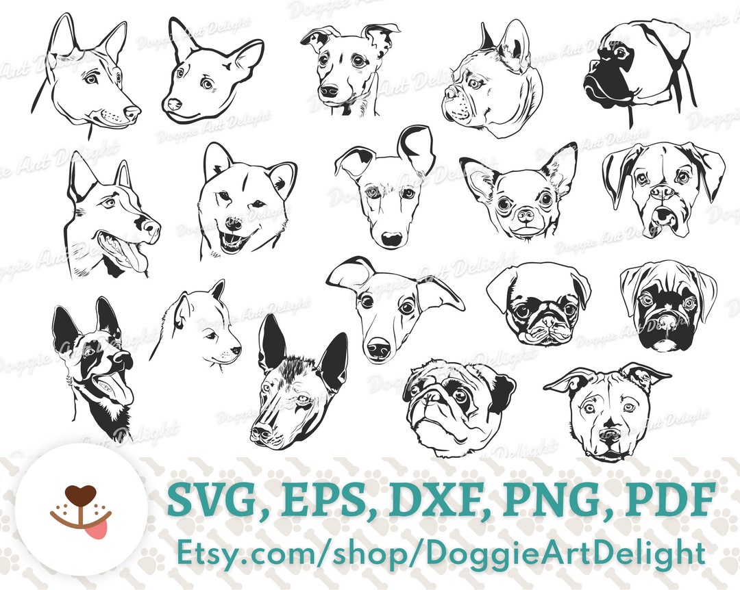 Dog Face Svg Bundle Dog Head Svg for Cricut Shirt Design - Etsy UK