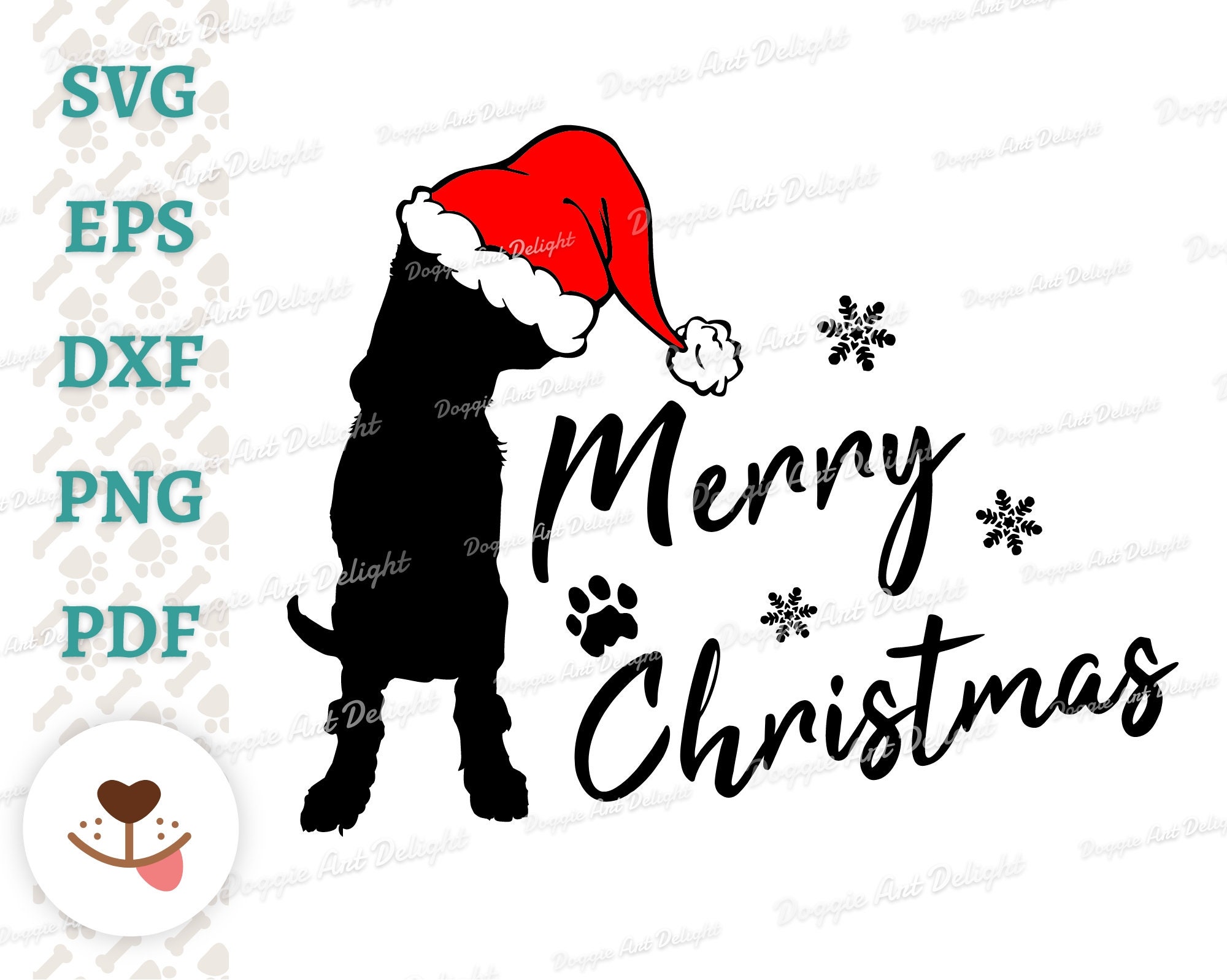 Christmas German Shepherd Clipart
