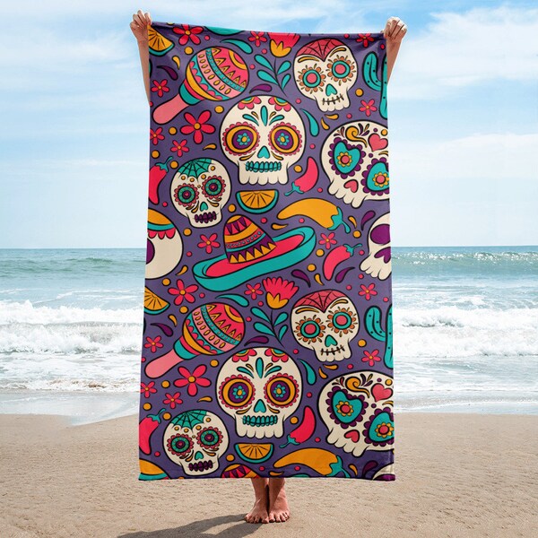 Skull Beach Towel Etsy