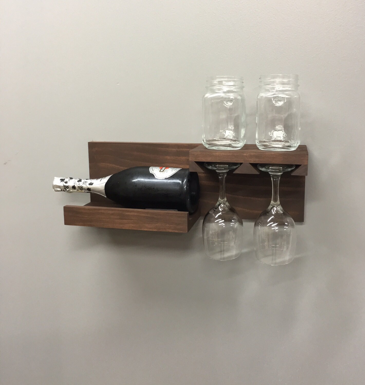 Wall Mounted Wine Rack shelf Wine Glass Holder Wall Shelf Etsy