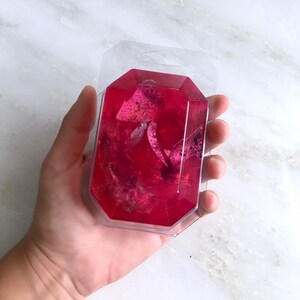 JULY/RUBY-Birthstone Mineral Soap Bar 4oz.FACETED image 6