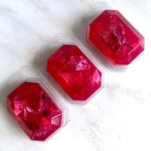 JULY/RUBY-Birthstone Mineral Soap Bar 4oz.FACETED image 5