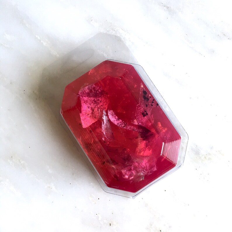 JULY/RUBY-Birthstone Mineral Soap Bar 4oz.FACETED image 4