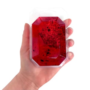 JULY/RUBY-Birthstone Mineral Soap Bar 4oz.FACETED image 1