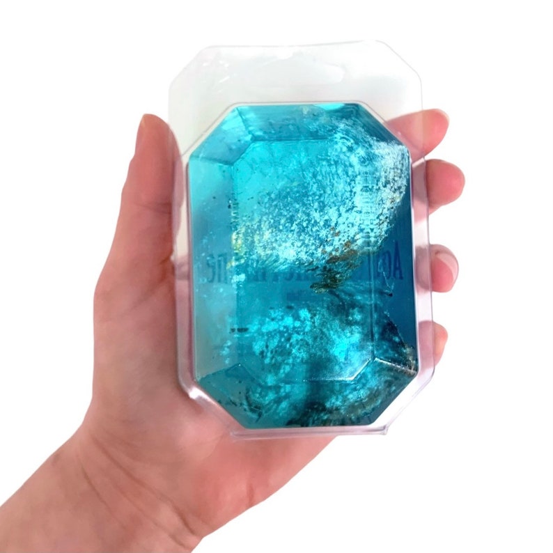 MARCH/AQUAMARINE-Birthstone Mineral Soap Bar 4oz.FACETED image 1