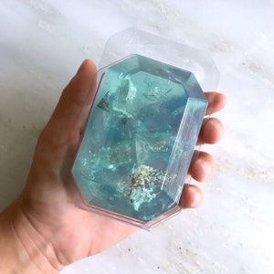 MARCH/AQUAMARINE-Birthstone Mineral Soap Bar 4oz.FACETED image 8