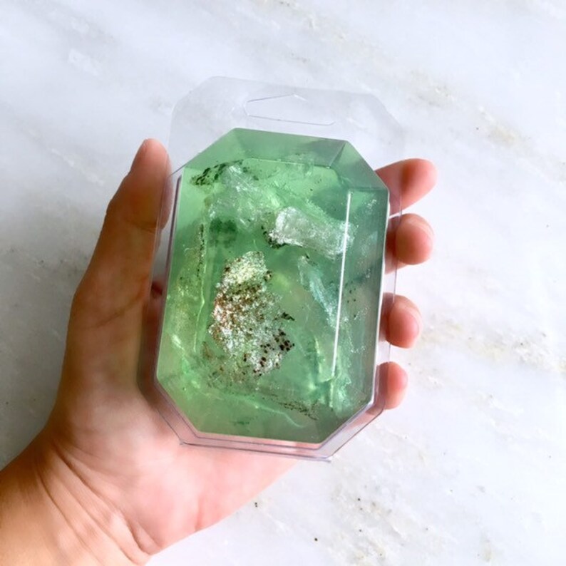 AUGUST/PERIDOT-Birthstone Mineral Soap Bar 4oz.FACETED image 3