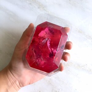 JULY/RUBY-Birthstone Mineral Soap Bar 4oz.FACETED image 3