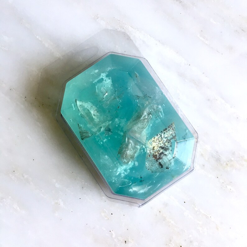 MARCH/AQUAMARINE-Birthstone Mineral Soap Bar 4oz.FACETED image 5