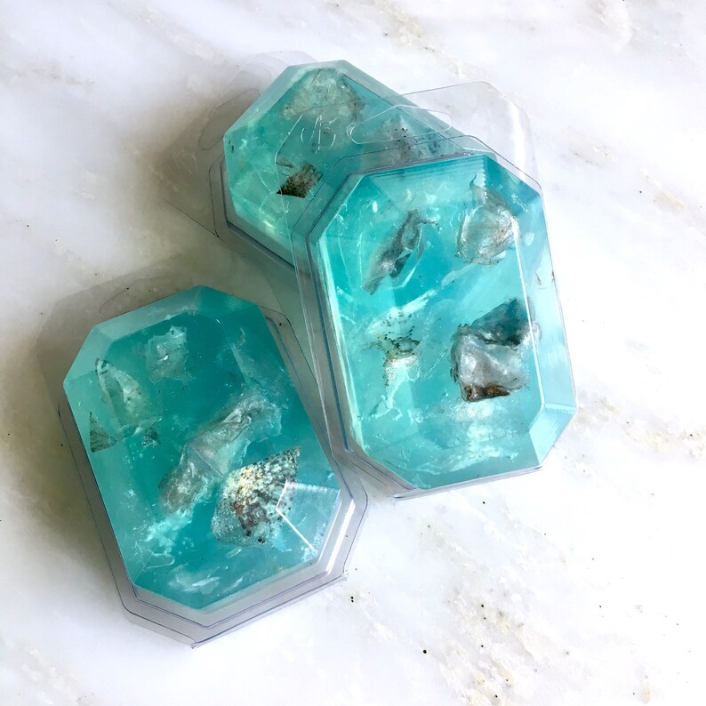 MARCH/AQUAMARINE-Birthstone Mineral Soap Bar 4oz.FACETED image 7
