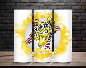 Savannah Bananas Tumbler **PNG**, 20oz Skinny Tumbler Sublimation Design, Digital Download PNG, 20oz Tumbler Design
