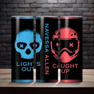 PNG FILE - Lights Out & Caught Up Tumbler, 20oz Skinny Tumbler Sublimation Design, Digital Download PNG, 20oz Tumbler Design