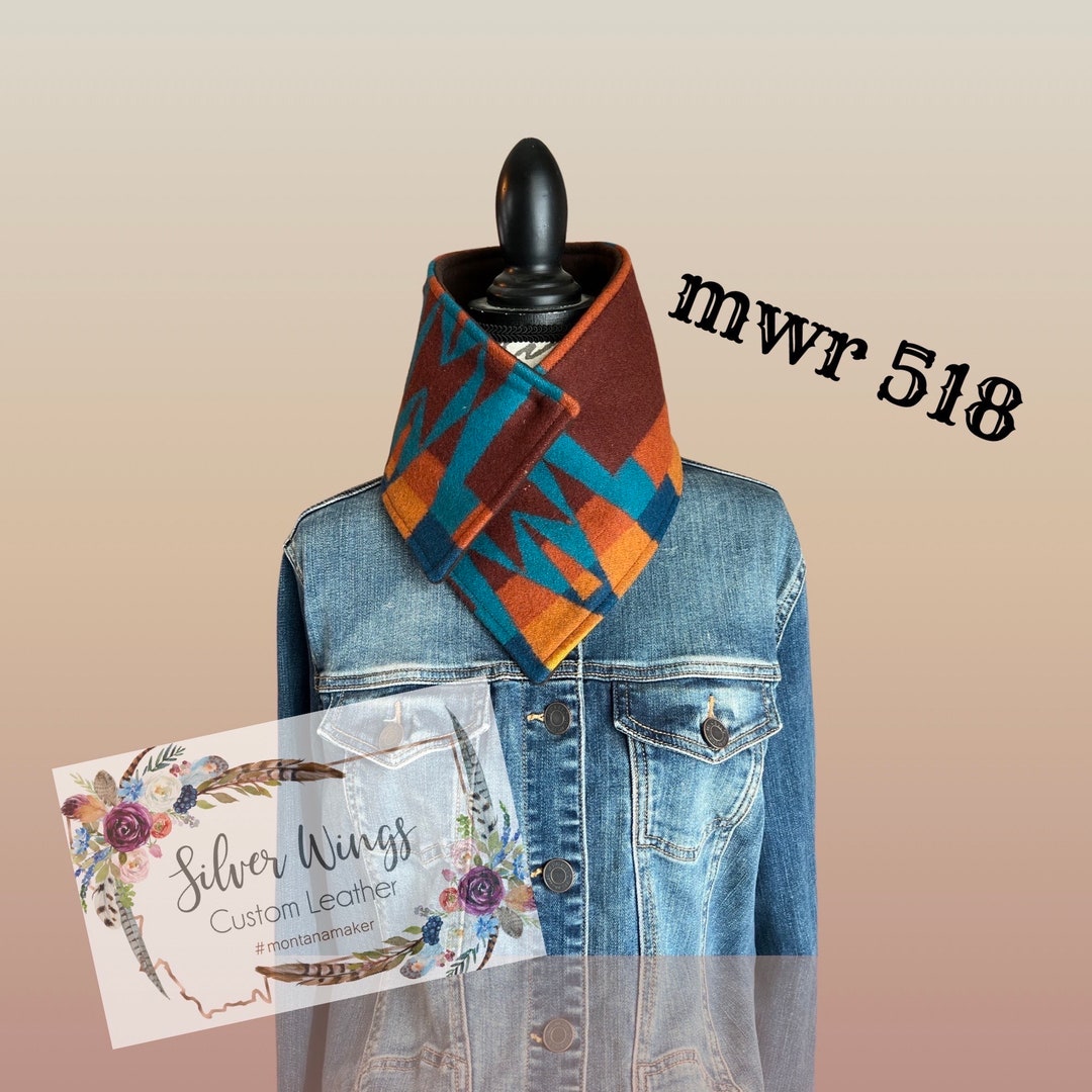 Montana Wool Rag, SMALLER Size, Native Print, Women's Wild Rag, Wool ...