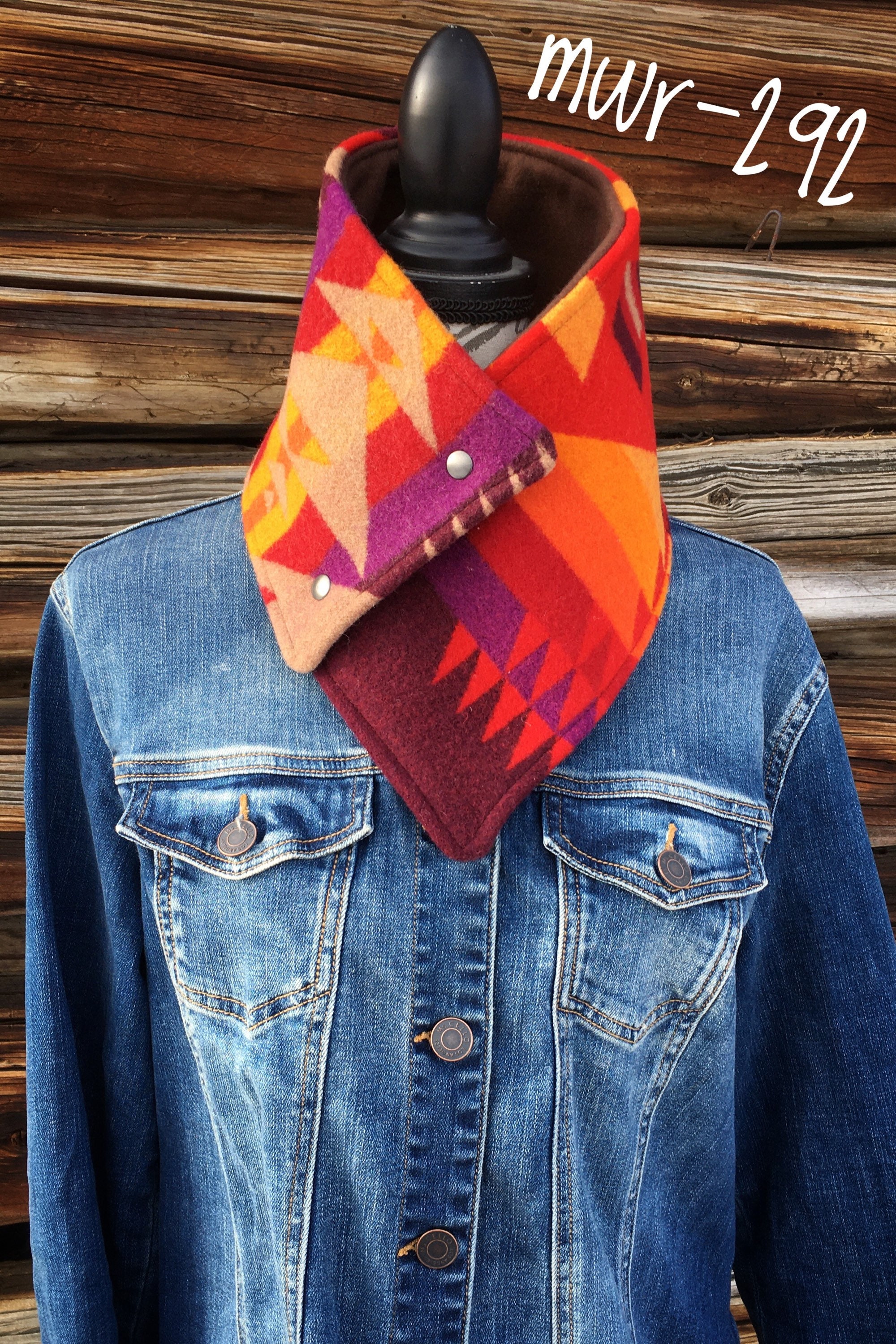 Montana Wool Rag Print Wild Rag Cowl Scarf mwr292 Made with Etsy