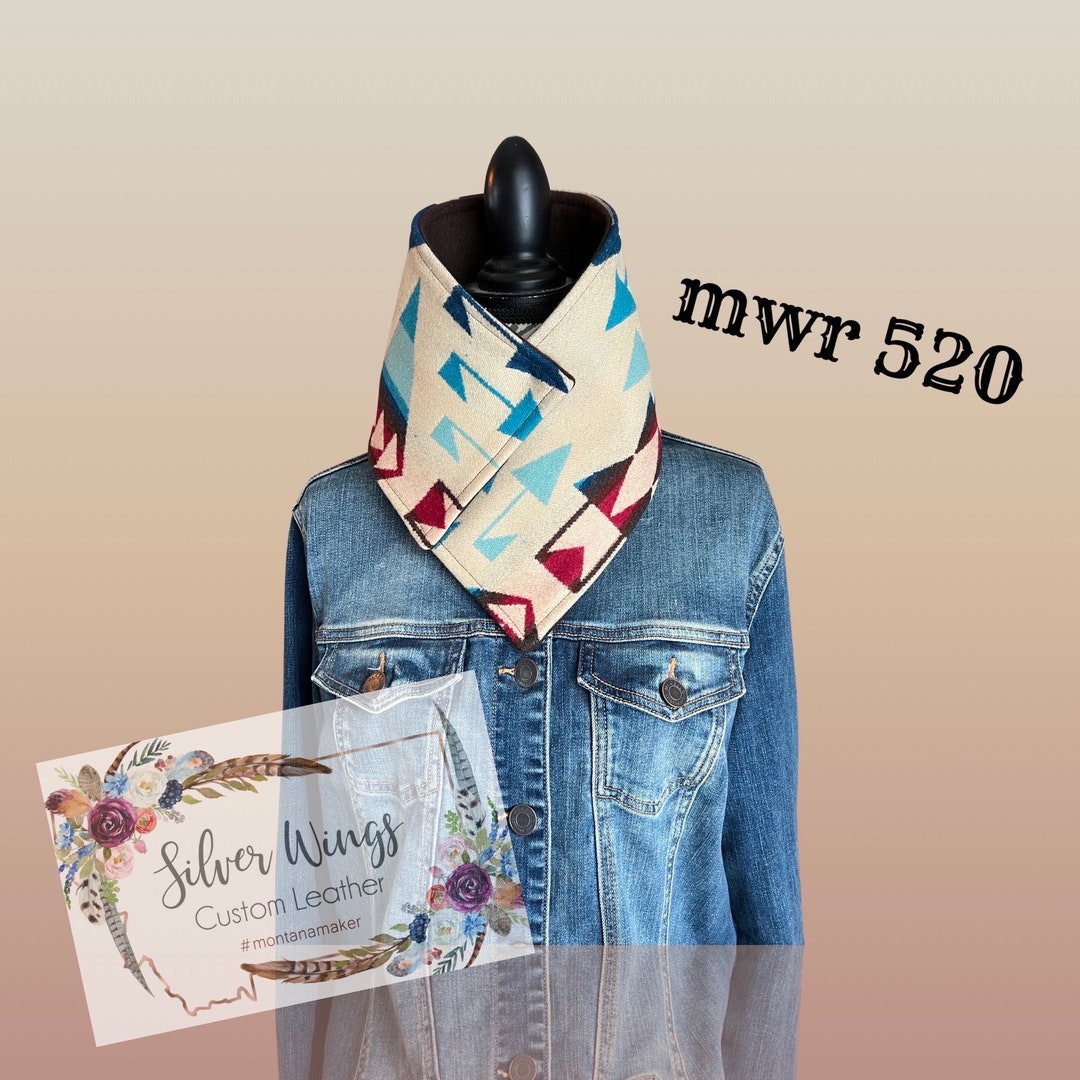 Montana Wool Rag, SMALLER Size, Native Print, Women's Wild Rag, Wool ...