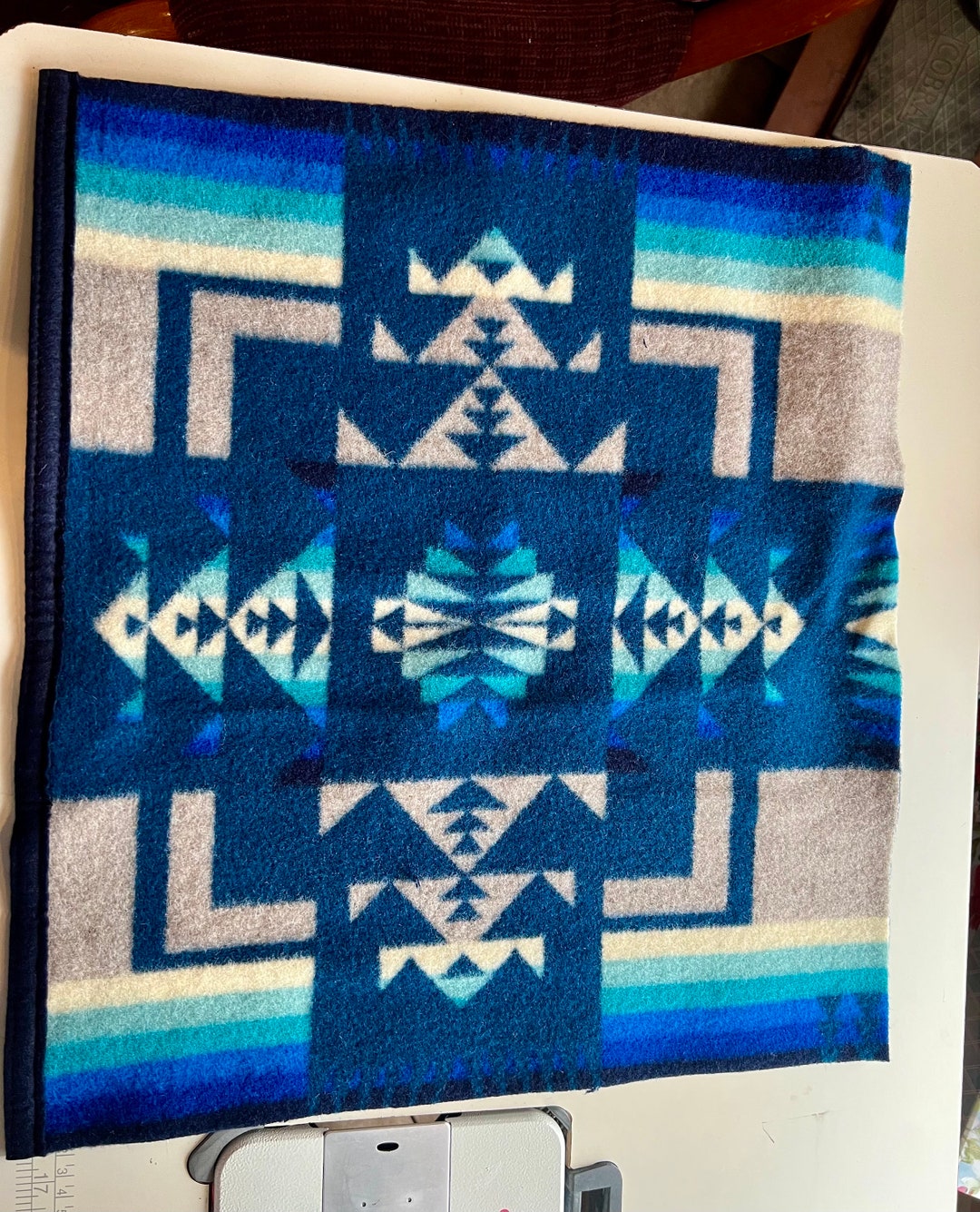 Pendleton ® Wool Fabric Blanket Remnant Chief Joseph Pattern Aegean Etsy