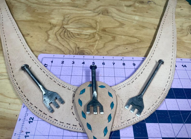 Hand Made Leather Buck Stitching Chisels 1/4” Wide. Buckstitching Buck ...