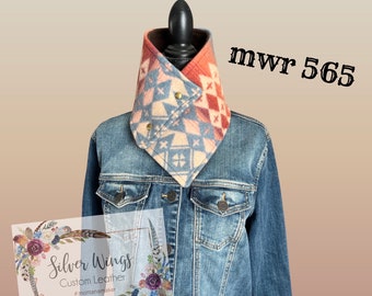 Montana Wool Rag, SMALLER Size, Native Print, Women's Wild Rag, Wool Cowl, Scarf, mwr-565 Made with Genuine Pendleton® Fabric, Western Cowl
