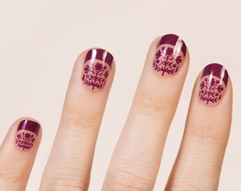 Folk Floral Semi-Cured UV Gel Nail Strips