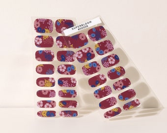 Plum Blossoms - Floral Pattern Semi-Cured UV Gel Nail Strips