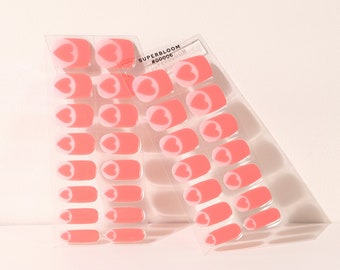 Barbie Goes French - Pink Heart and French Tip Semi-Cured UV Gel Nail Strips