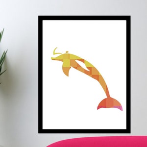 WATERCOLOR-Dolphin -Digital Wall Art- Sea Themed Designs