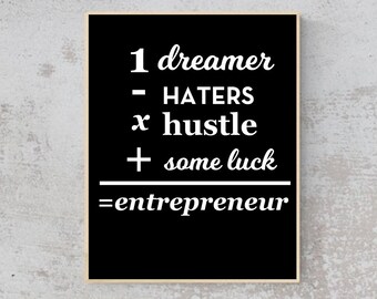 ENTREPRENEUR-Formula- Quote- Wall Art