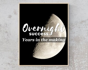 ENTREPRENEUR- Overnight Success Years in The Making - Quote- Wall Art