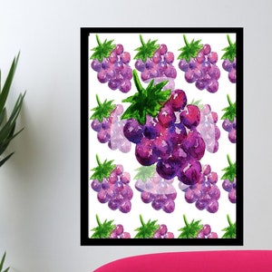 DIGITAL WALL ART- Grapes -Kitchen Art