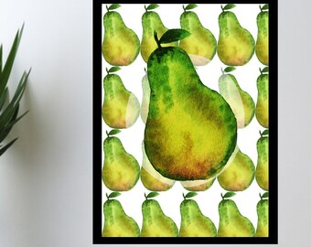 DIGITAL WALL ART- Pears -Kitchen Art