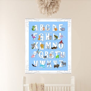 ALPHABET- Nursery Room-Blue-Digital Art