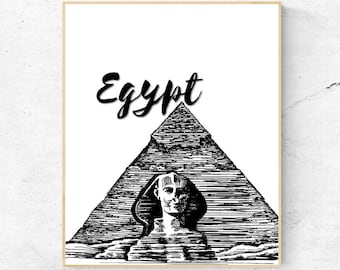 Watercolor Egypt Wall Art - Amsterdam Print - Famous Landmark - Wall Decor - World Cities - Travel Poster - Digital Art