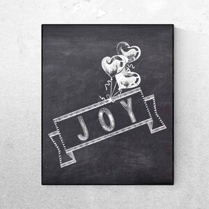 Joy with Heart Chalkboard Printable Wall Art - Chalkboard Kitchen Printable Wall Art -  Family /Food /Love Quote - Digital Art
