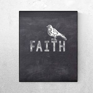 Faith Chalkboard Printable Wall Art - Chalkboard Kitchen Printable Wall Art -  Family /Food /Love Quote - Digital Art