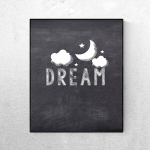Dream Chalkboard Printable Wall Art - Chalkboard Kitchen Printable Wall Art -  Family /Food /Love Quote - Digital Art