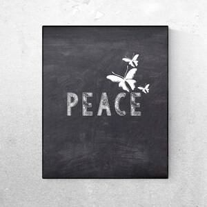 Peace Chalkboard Printable Wall Art - Chalkboard Kitchen Printable Wall Art -  Family /Food /Love Quote - Digital Art