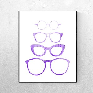 Eye Glasses Purple Wall Art - Art - Printable Watercolor - Spectacles Print - Home Decor - Printable Sign - Digital Print
