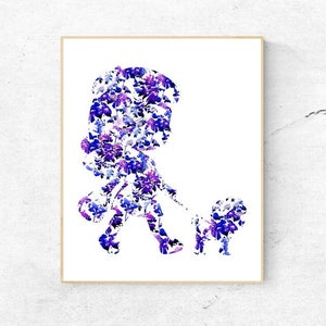 FLORAL - Fur Mama - Purple - Digital Wall Art