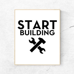 MOTIVATION- Start Building - Digital Wall Art