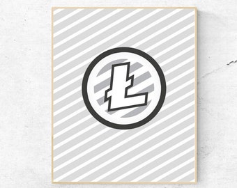 CRYPTOCURRENCY- Litecoin Logo - Quote - Digital Wall Art