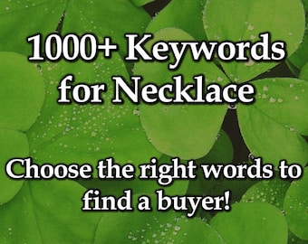 1000 kettingsleutelwoorden voor Etsy SEO - Top Etsy trefwoorden, items taggen, trefwoordonderzoek, beste trefwoorden voor itemtitels